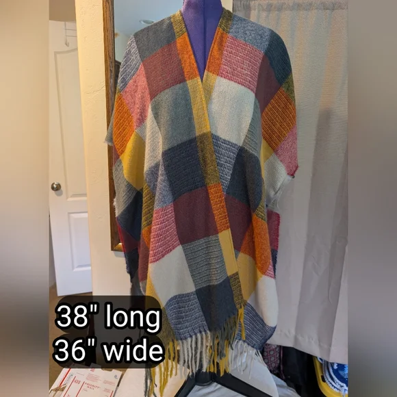 NWOT-Poncho Multicolor - Picture 7 of 12